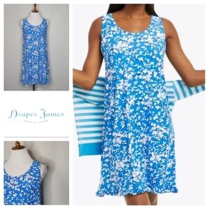 Draper James Floral Ruffle Nightie Blue‎ Shadow Size S/M